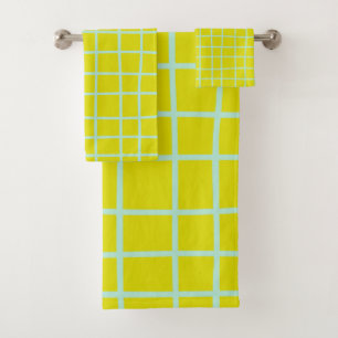 Motif Lime et Aqua Abstrait Grid Lines
