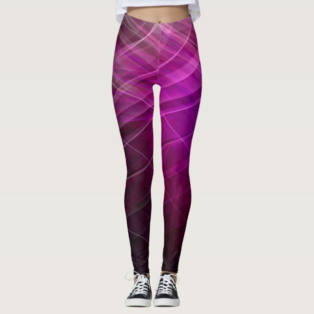 Motif linéaire pourpre - Leggings (Devant)