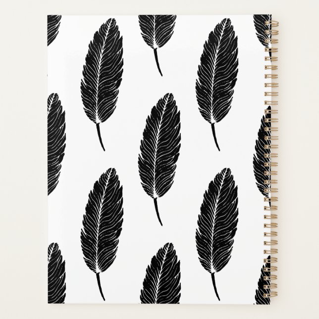 Motif Linocut en cuir rustique noir et blanc (Dos)