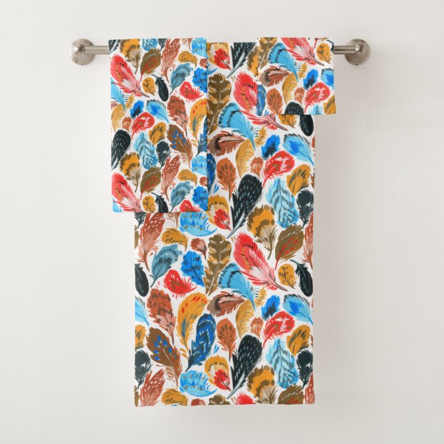 Motif lumineux avec plumes d'oiseaux (En situation)