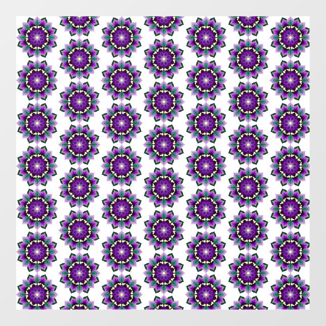 Motif mandala 02 en autocollant pour fenêtre viole (Feuille)