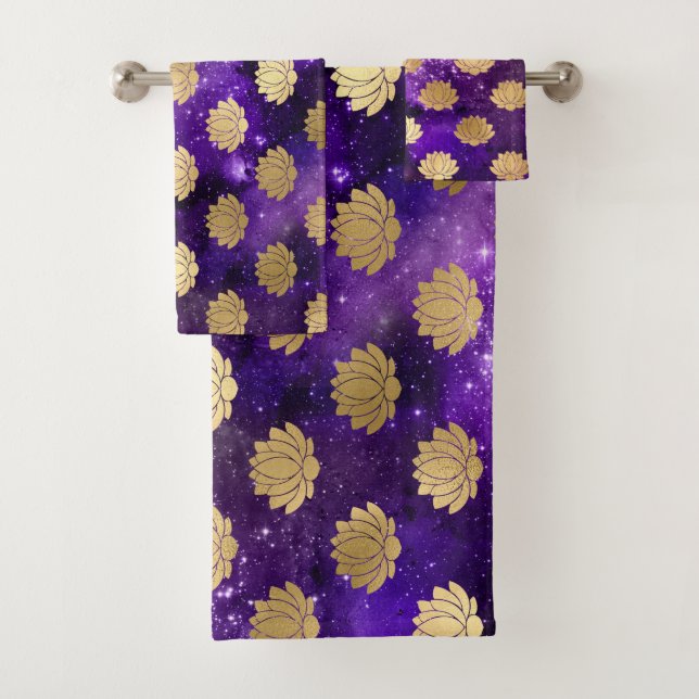Motif Mandala Dharma Galaxie Or & Violet (En situation)