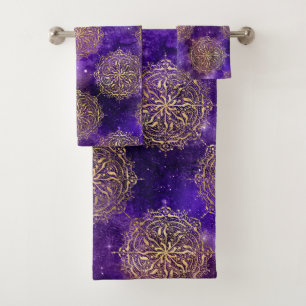 Motif Mandala Dharma Galaxie Or & Violet