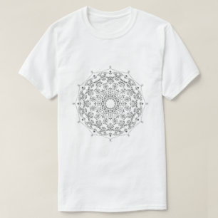 Motif mandala géométrique noir sur T-Shirt blanc