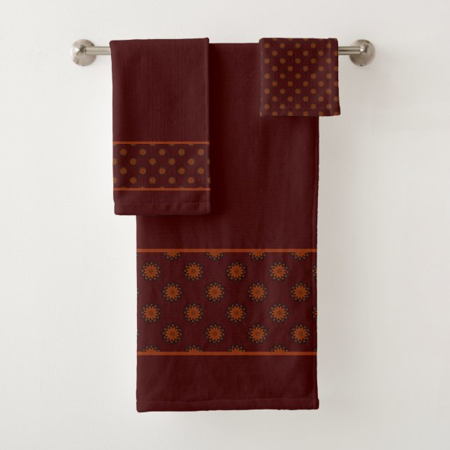 Motif Mandala Moderne Orange Terracotta Rustique (En situation)