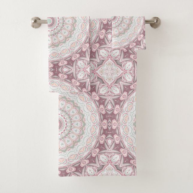 Motif Mandala Rose Pâle et Menthe (En situation)