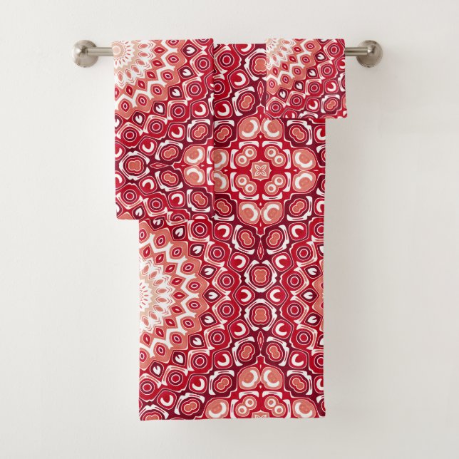 Motif Mandala Rouge en Dégradé Fougueux (En situation)