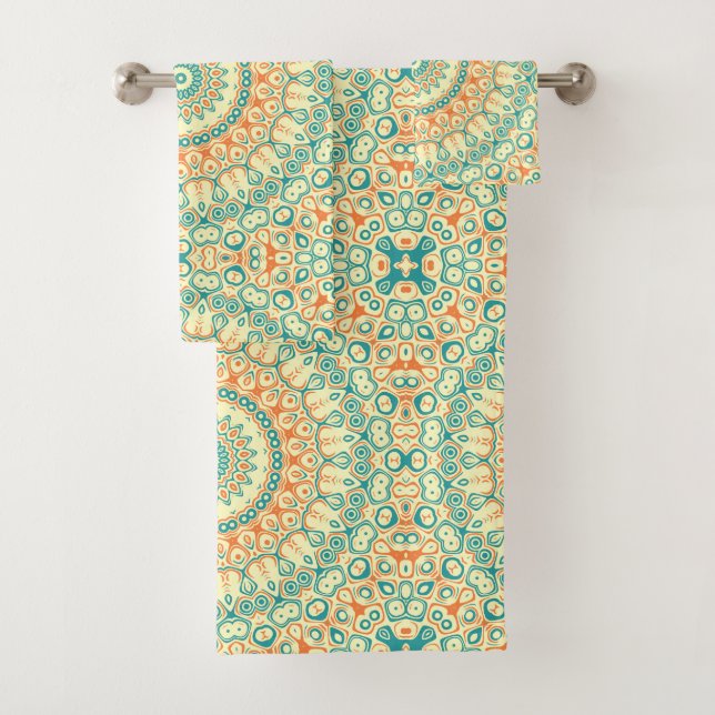 Motif Mandala Teal et Orange Tropical (En situation)