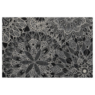 Motif Mandala Tissu Noir