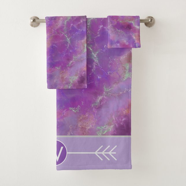 Motif Marbre Rose Avec Monogramme  (En situation)