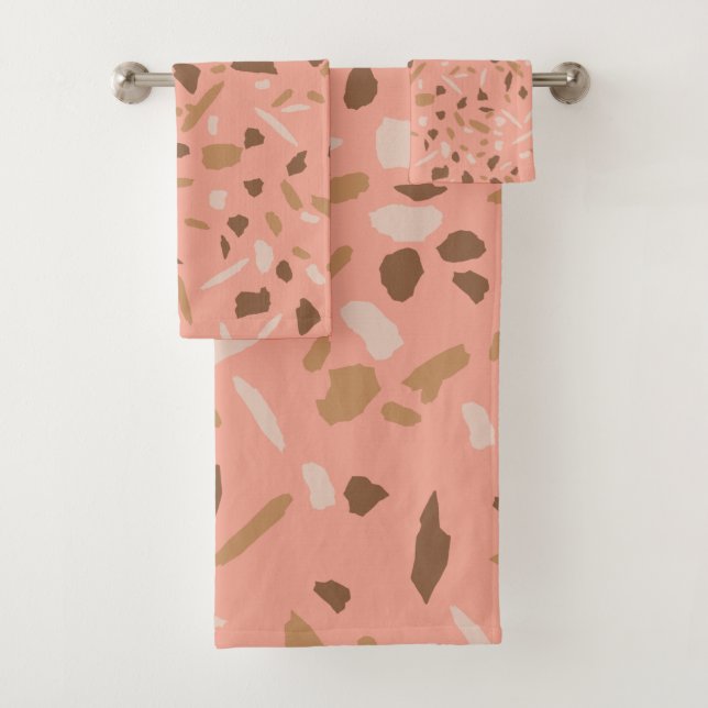 Motif marbre terrazzo beige pêche brun (En situation)