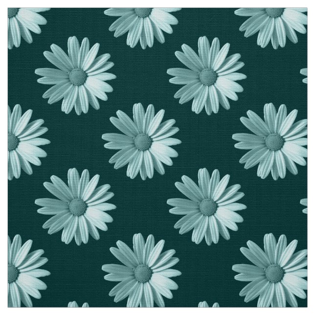 Motif marguerite - Tissu vert foncé (Échantillon)