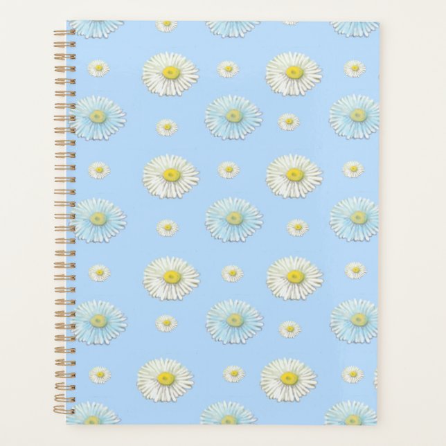 Motif marguerrier sur arrière - plan bleu clair (Devant)