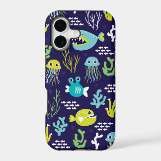 Motif marin d'illustration de poisson de mer
