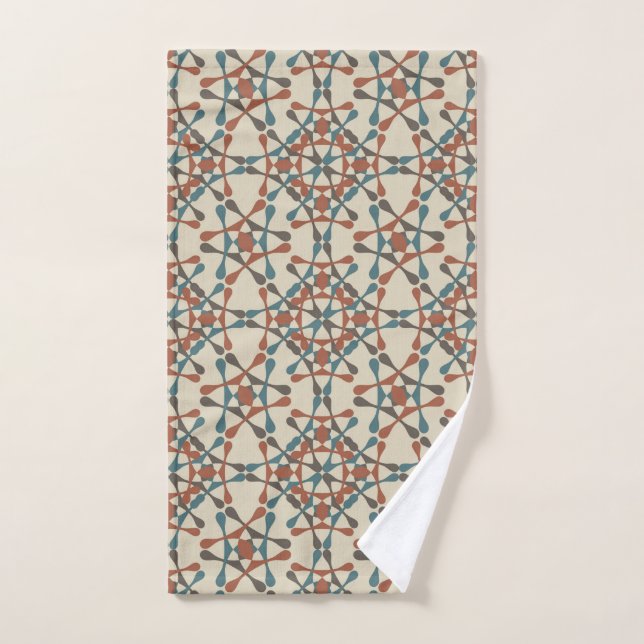 Motif marocain 2 (marron et bleu)  (Serviette à main)