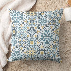 Motif marocain en tuiles jetez oreiller
