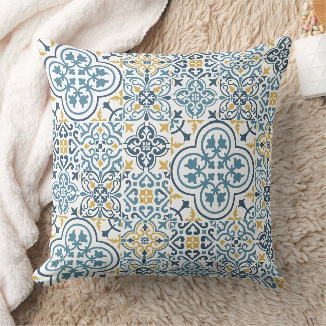 Motif marocain en tuiles jetez oreiller (Couverture)