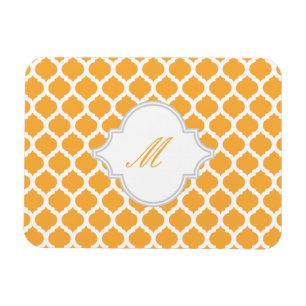 Motif marocain orange avec Magnets Monogrammes