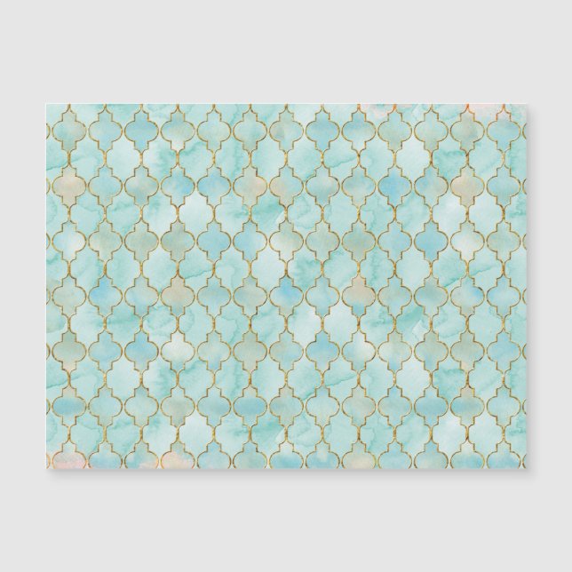 Motif marocain rose clair et Aqua (Devant)