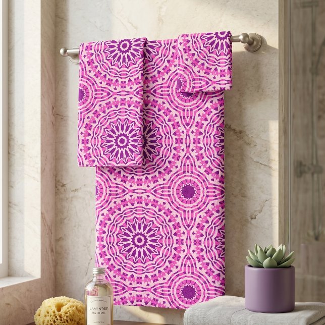 Motif marocain rose violet et blanc vibrant (Créateur téléchargé)