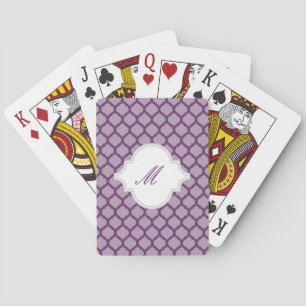 Motif marocain violet avec cartes de jeu Monogram