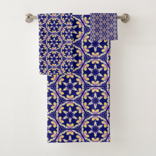 Motif méditerranéen espagnol de tuile de bleu