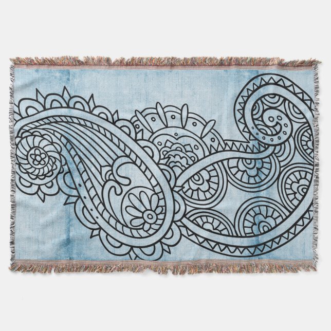 Motif Mehndi Bleu Lancer la couverture (Devant)
