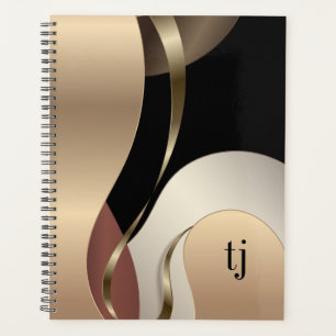 Motif métallique Abstrait avec Initiales Monogramm