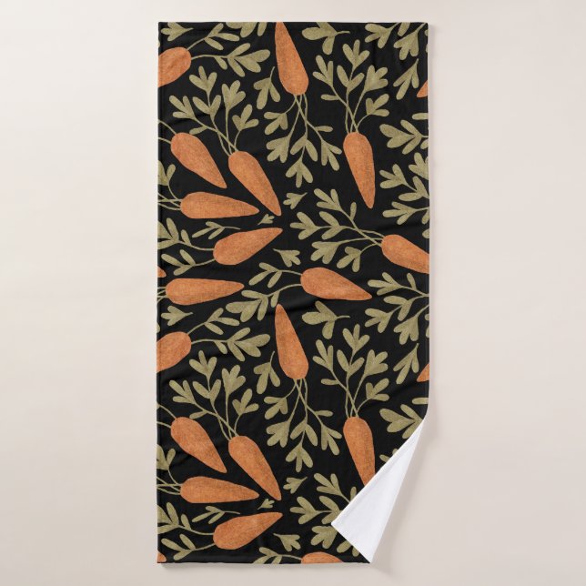 Motif mignon à main de carottes (Serviette de bain)