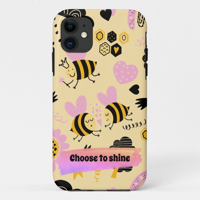 Motif mignon abeilles coque iphone (Dos)