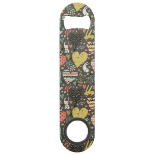 Motif mignon de lapins d'amour avec des coeurs