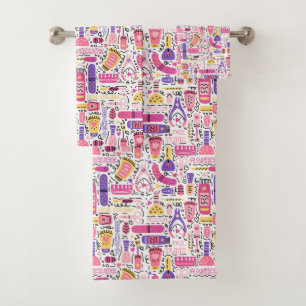 Motif mignon de manucure de griffonnage