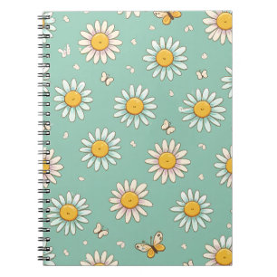 Motif mignon de marguerite et de papillon Cahier