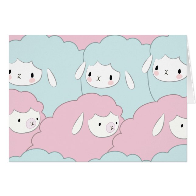Motif mignon de moutons de bande dessinée (Devant horizontal)