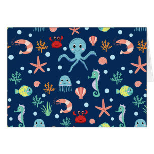 Motif mignon de vie marine de l'océan