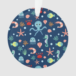 Motif mignon de vie marine de l'océan