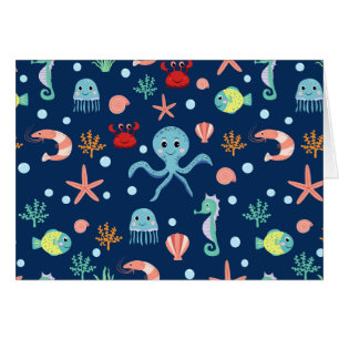 Motif mignon de vie marine de l'océan