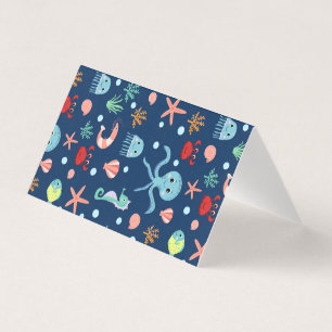 Motif mignon de vie marine de l'océan