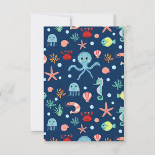 Motif mignon de vie marine de l'océan