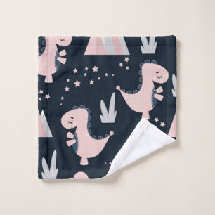 Motif mignon et transparent avec dinosaures roses 