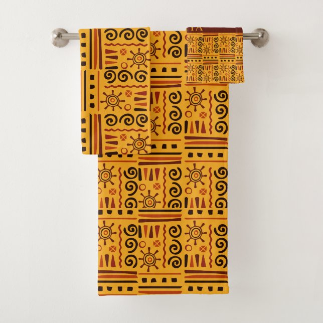 Motif minimal Brown tribal jaune (En situation)