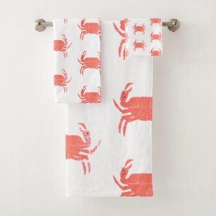 Motif minimal océan crabe Navy Grunge