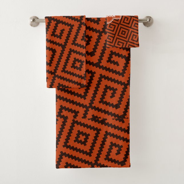 Motif minimaliste afro-noir orange (En situation)
