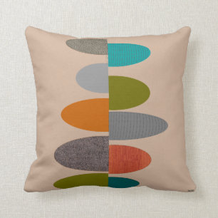 Motif moderne #61 d'ovales de coussin de la moiti