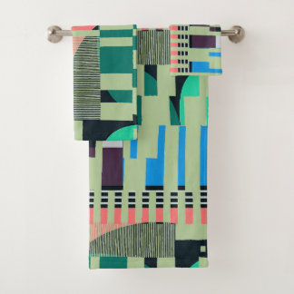 Motif Moderne à Blocs de Couleurs Géométriques