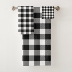 Motif moderne à carreaux de buffle noir et blanc