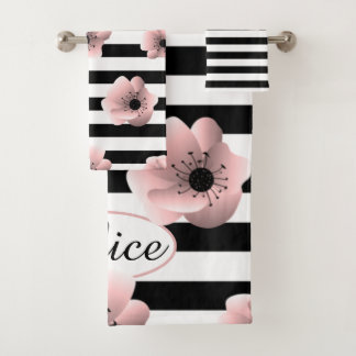 motif moderne à rayures florales