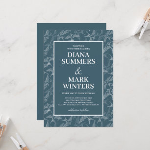 Motif moderne avec hirondelle. Faire-part de maria