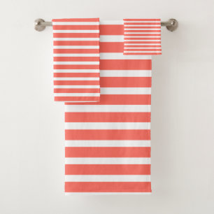 Motif moderne Coral White Stripes 