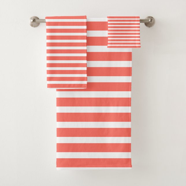 Motif moderne Coral White Stripes  (En situation)